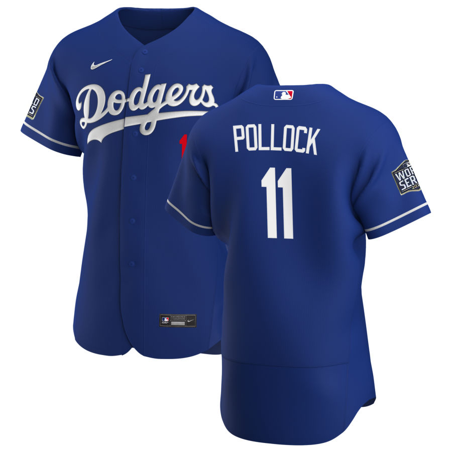 Los Angeles Dodgers #11 AJ Pollock Men Nike Royal Alternate 2020 World Series Champions Authentic Player MLB Jersey->los angeles dodgers->MLB Jersey